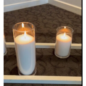 Powder Candles in our Glass Cylinder Vases