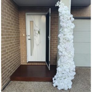 White Hydrangea & Rose Tower
