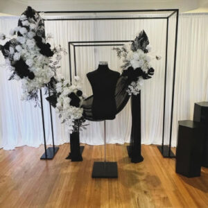 Black and White Groom Florals