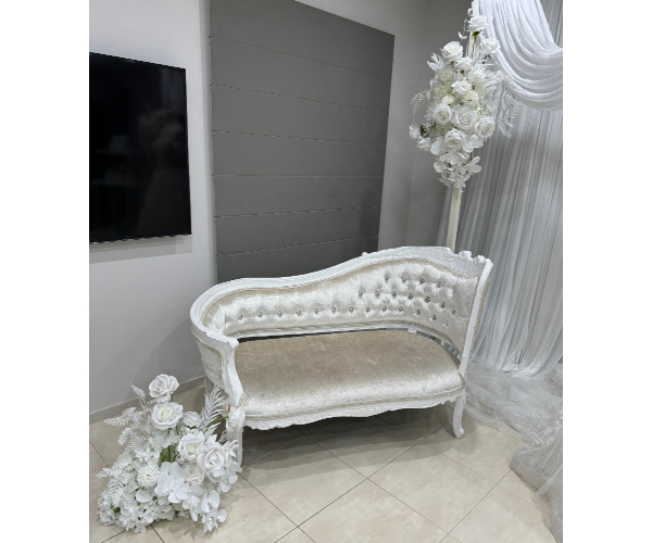 White Velvet Chaise