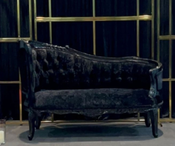 Black Velvet Chaise