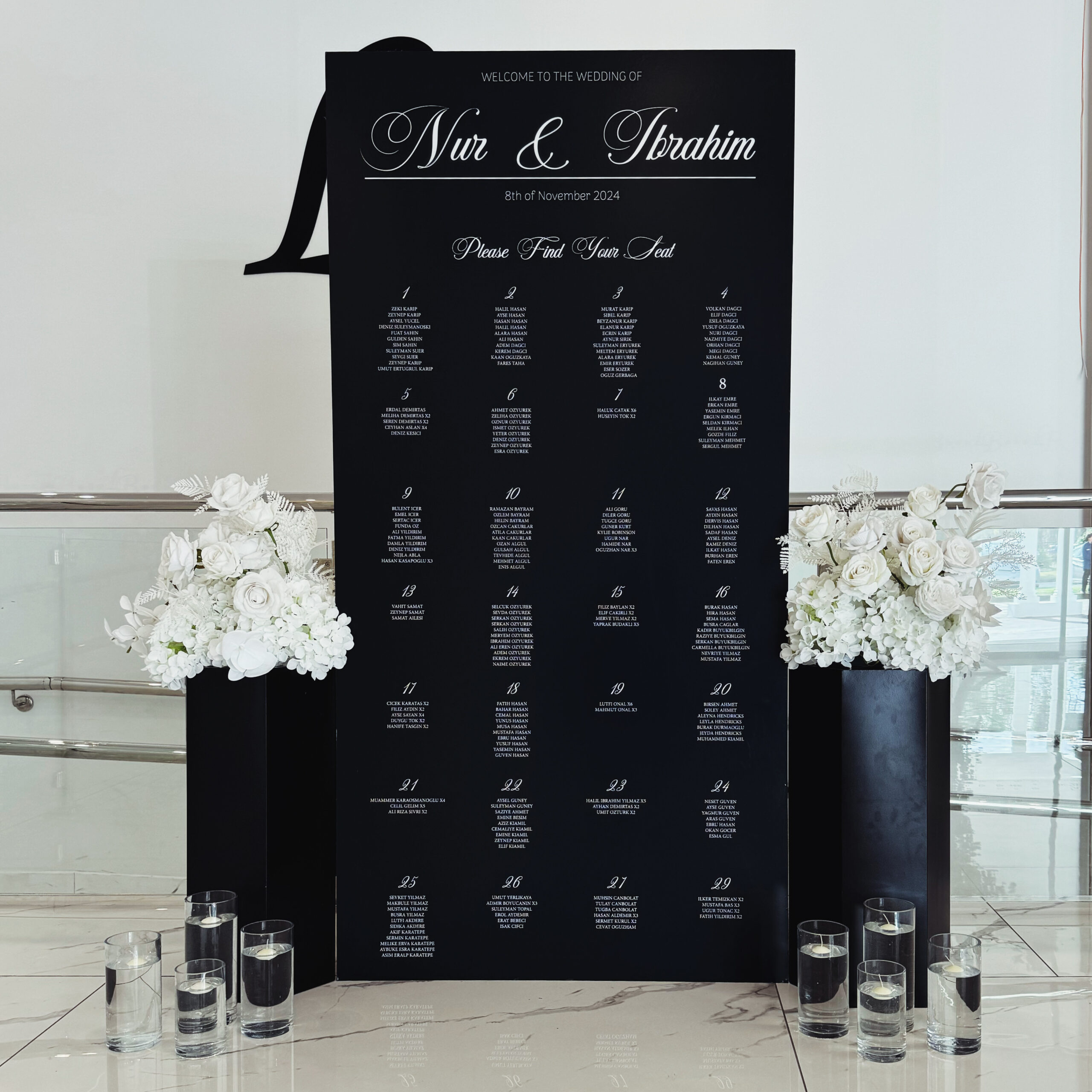 Tall Black Seating Chart Melbourne